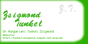 zsigmond tunkel business card